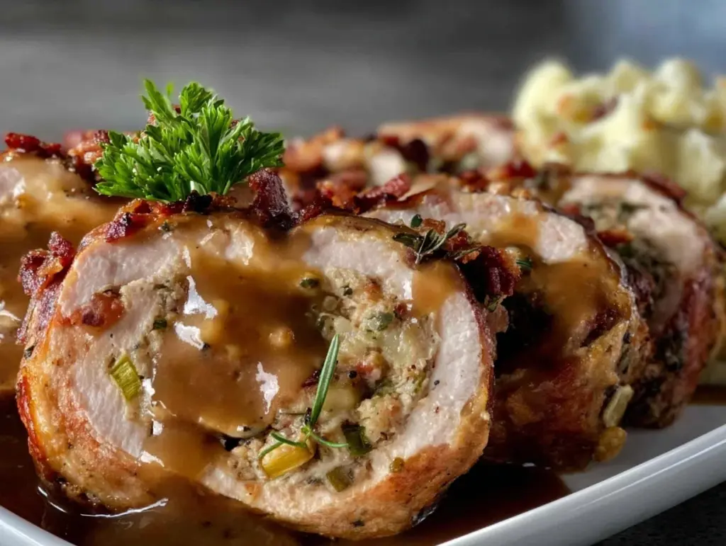 turkey and stuffing roll ups - featured image