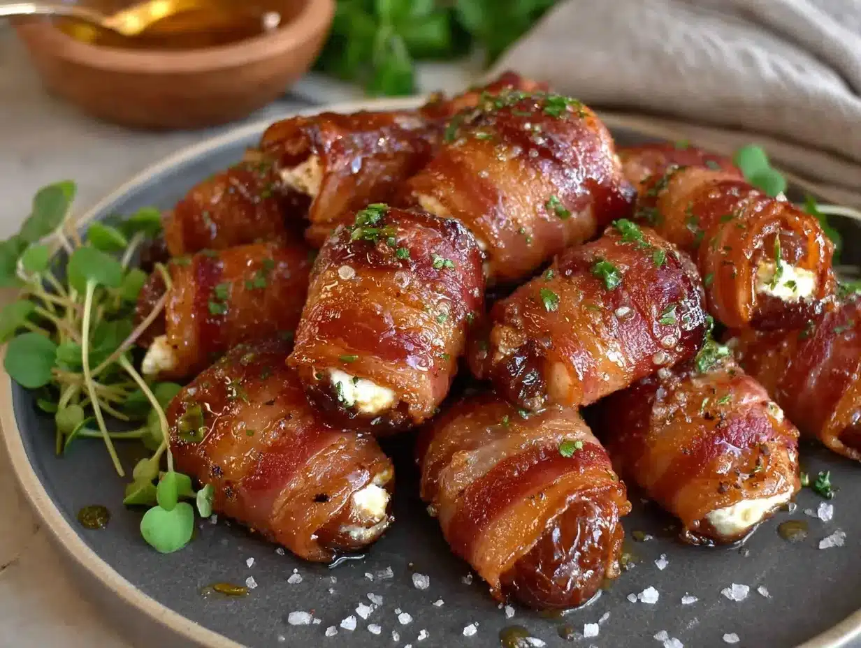bacon wrapped dates with goat cheese preparation steps