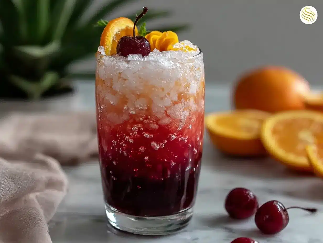 Bloody Shirley Temple Mocktail preparation steps