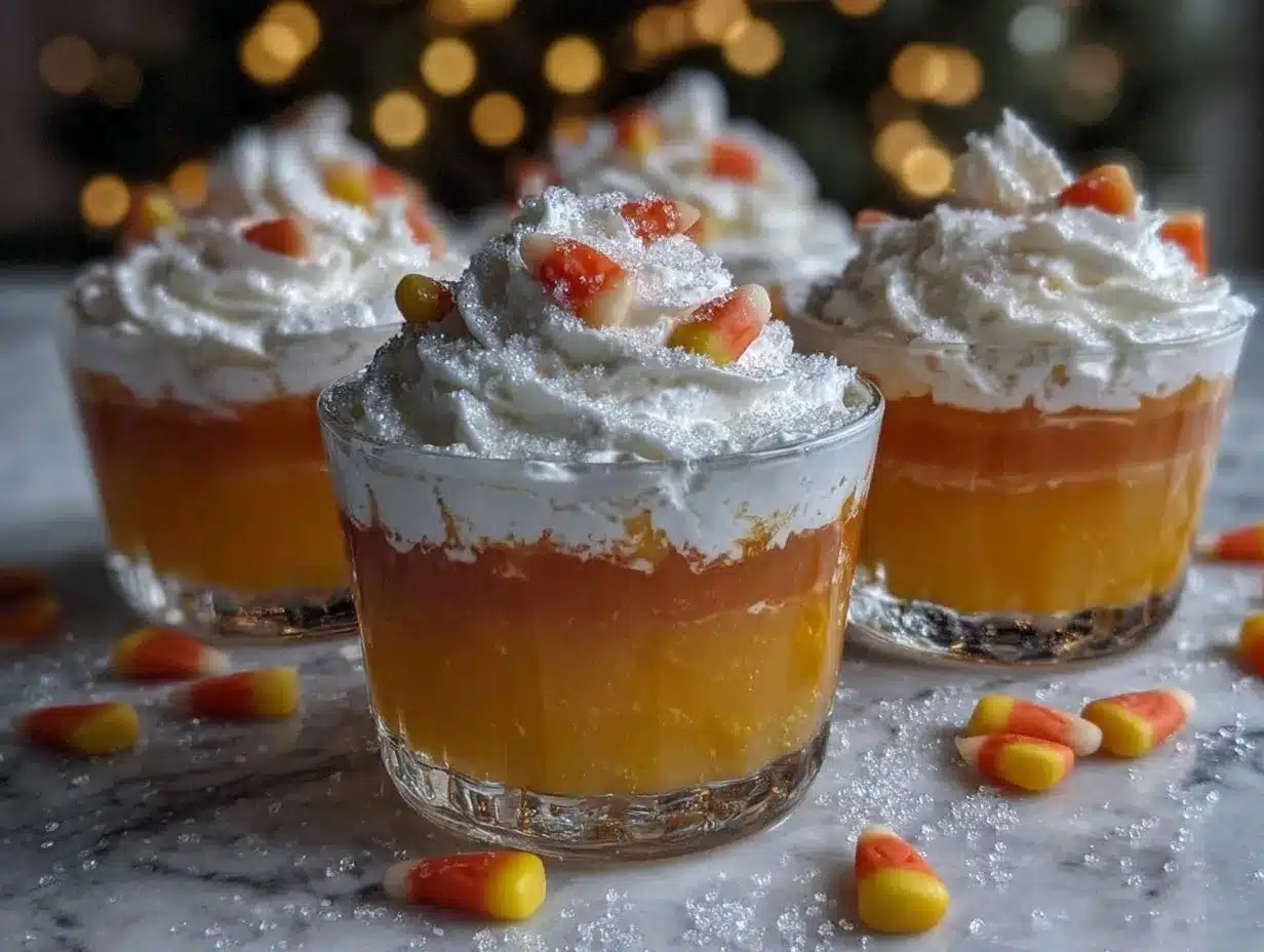 Candy Corn Jello Cups preparation steps