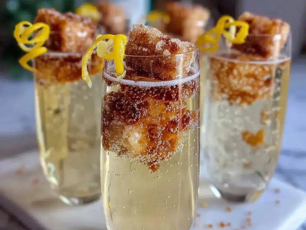 champagne cocktail with sugar cube - featured image