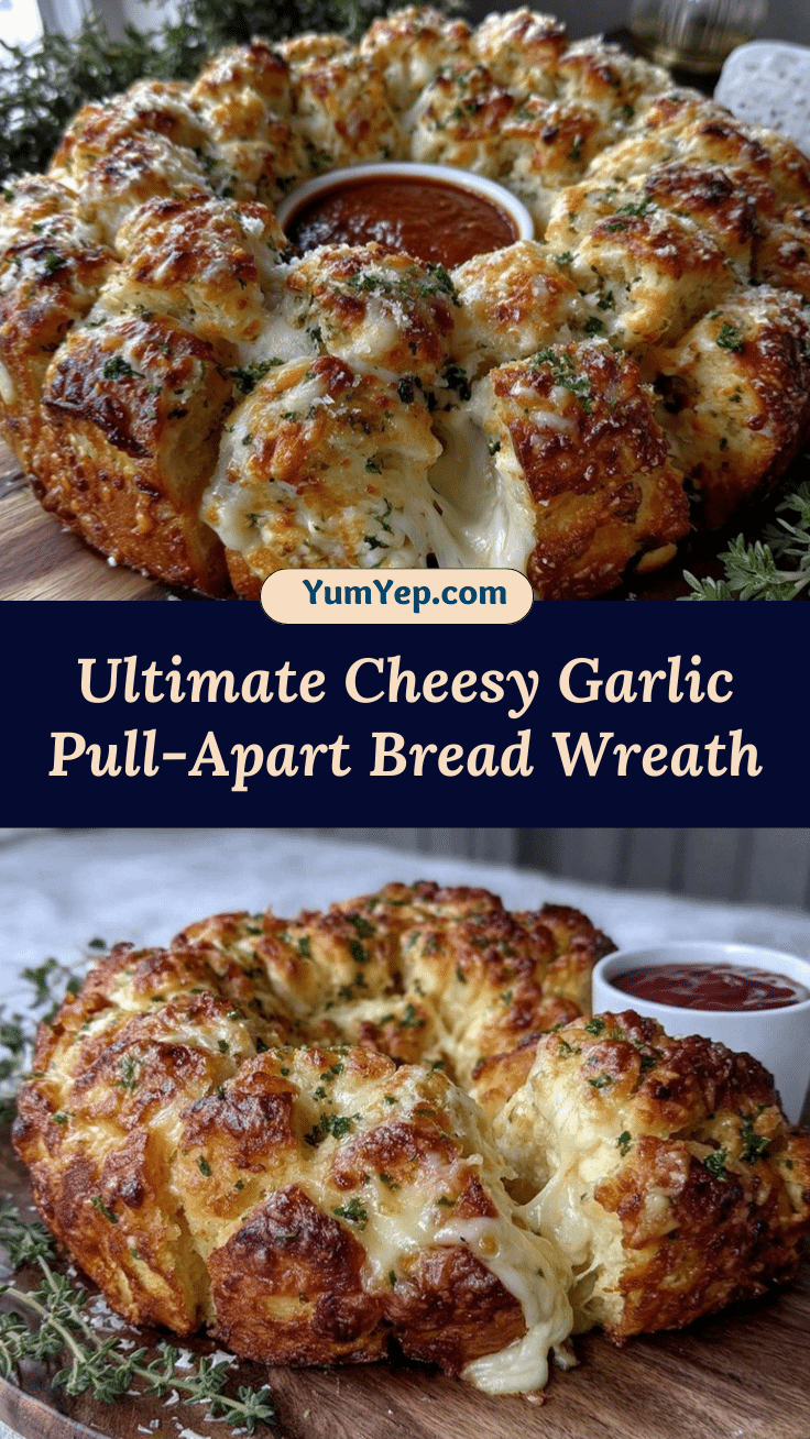 cheesy garlic pull-apart bread wreath recipe