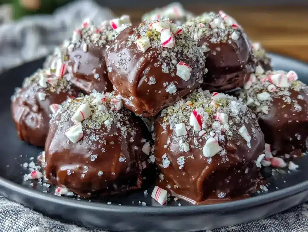 chocolate peppermint truffles - featured image