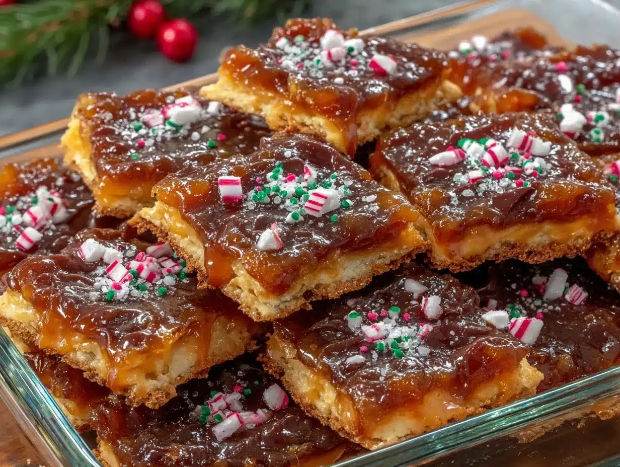 Christmas Crack Saltine Toffee Bark preparation steps