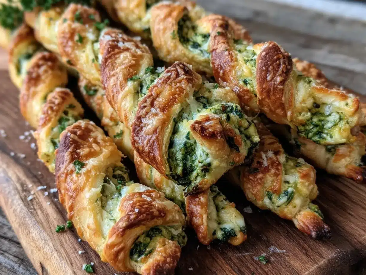 Christmas Tree Spinach Dip Breadsticks preparation steps