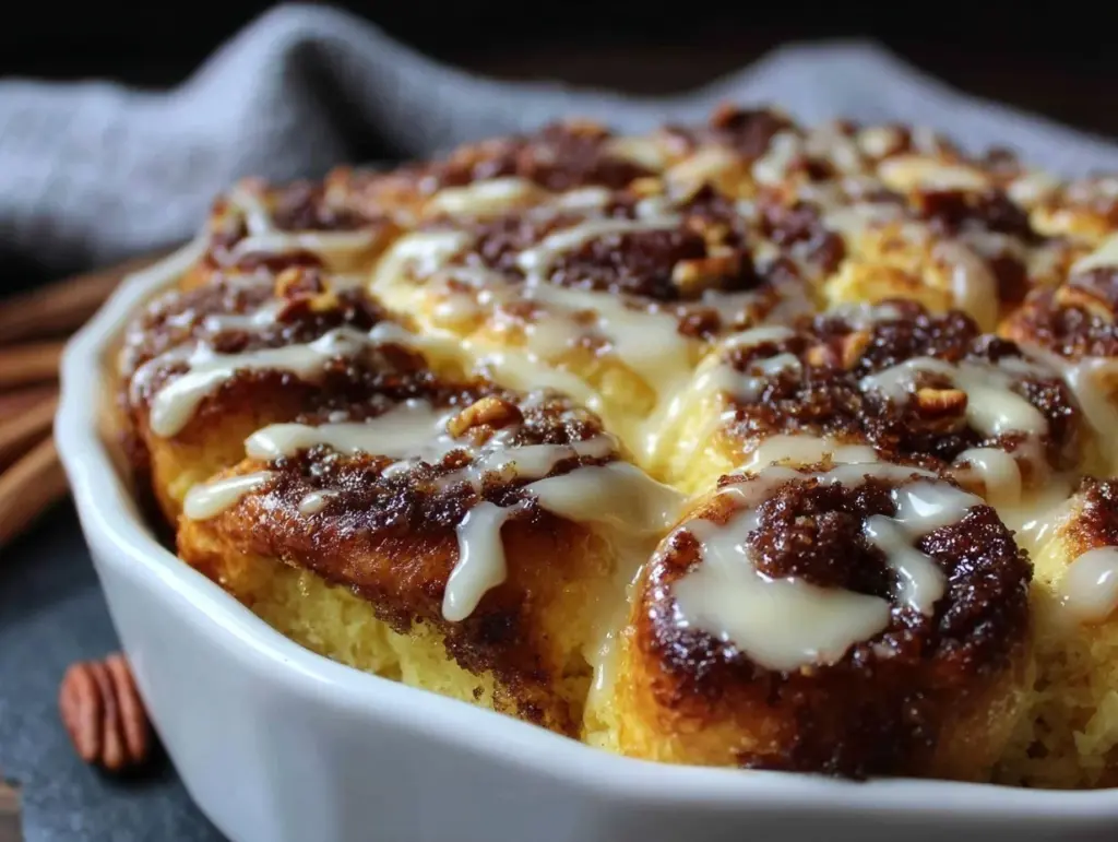 cinnamon roll casserole - featured image
