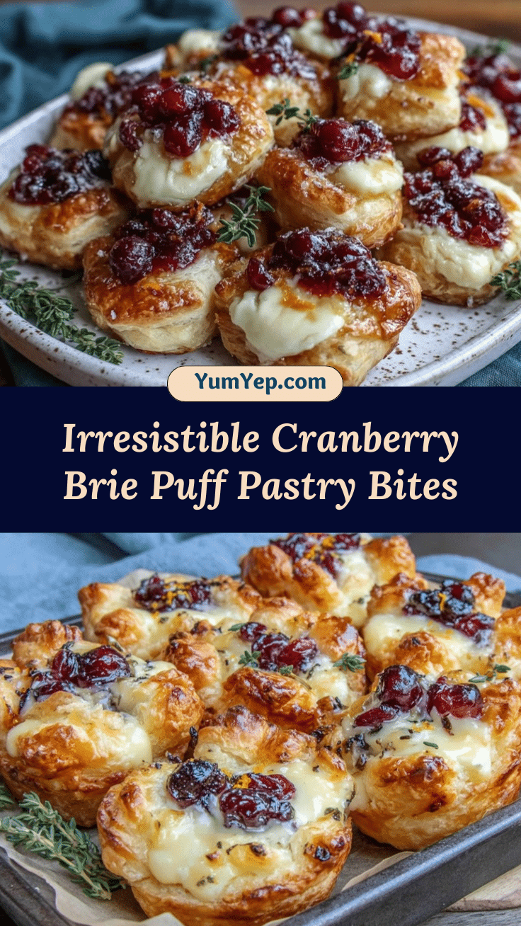 cranberry brie bites in puff pastry recipe