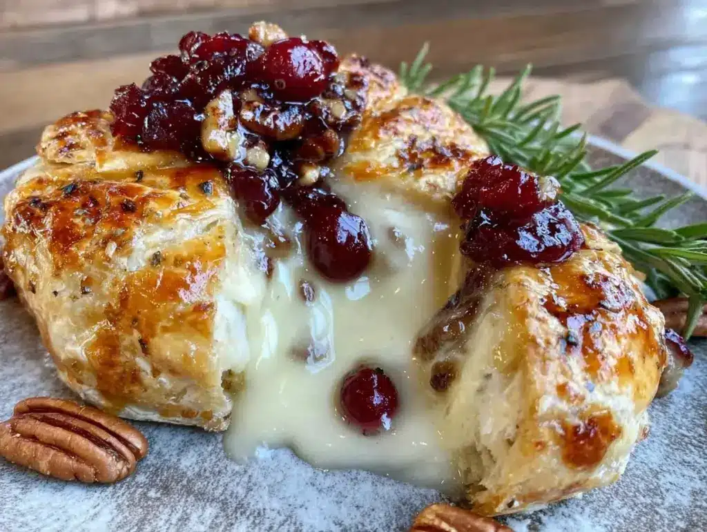 cranberry pecan baked brie - featured image