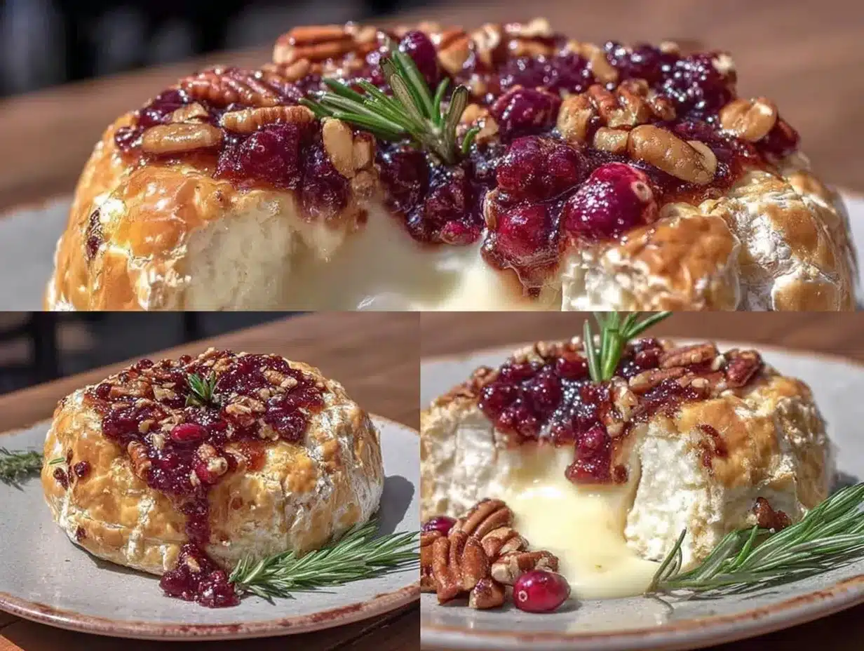 cranberry pecan baked brie preparation steps