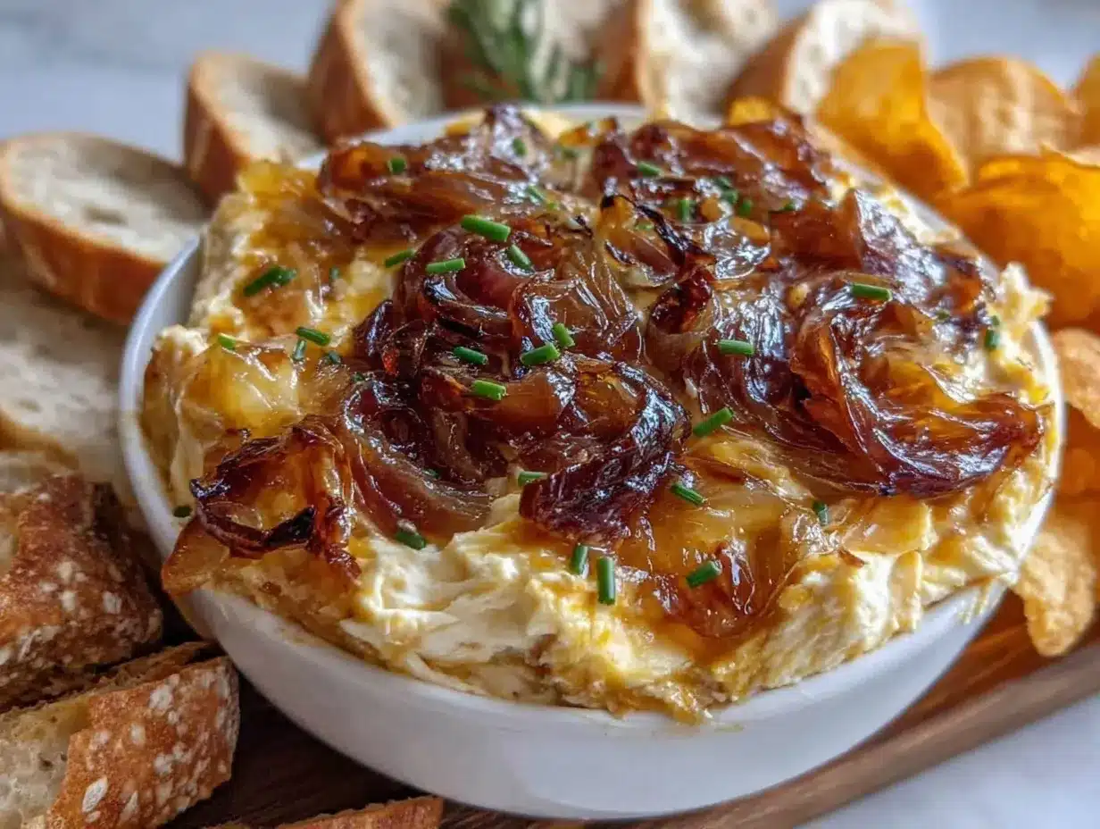 creamy French onion dip preparation steps