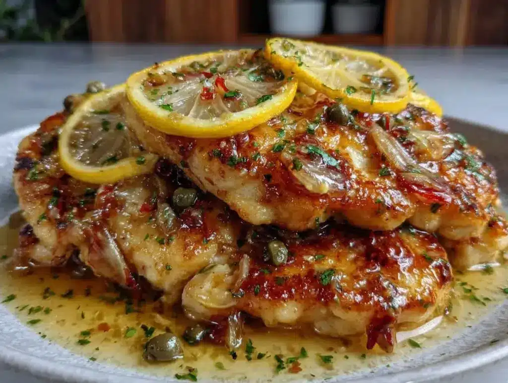 creamy lemon chicken piccata - featured image