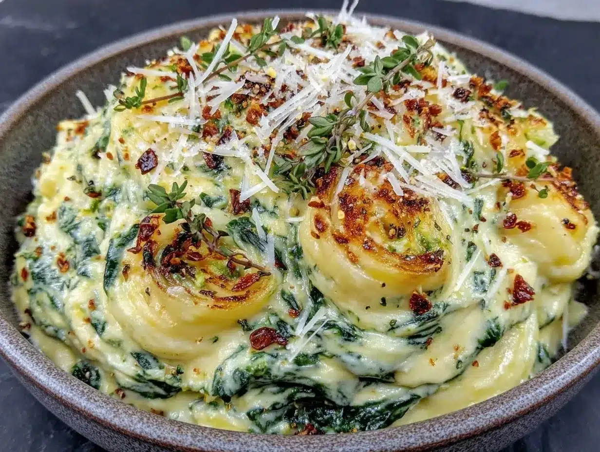 creamy Parmesan creamed spinach preparation steps