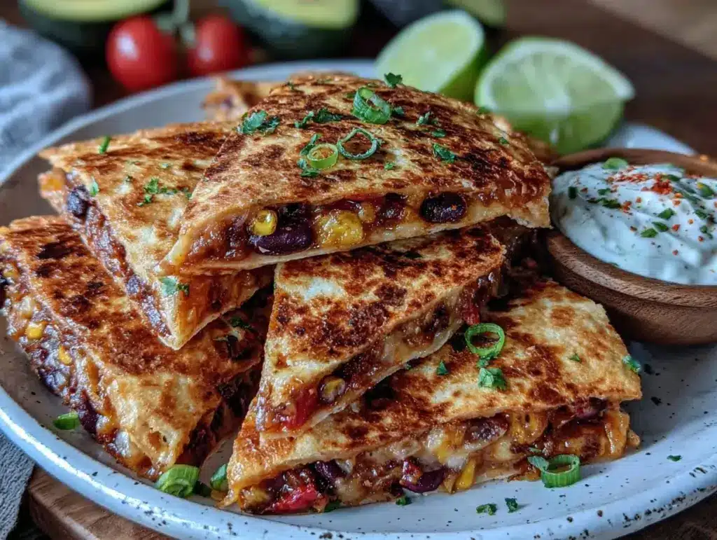 crispy black bean quesadillas - featured image