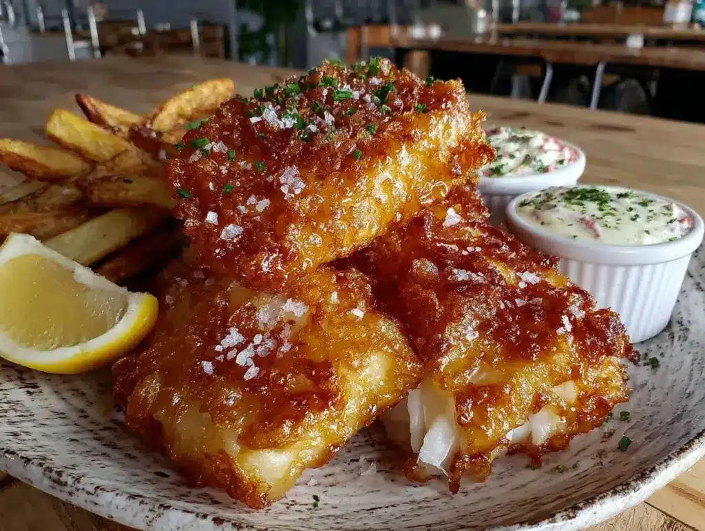 crispy fish and chips recipe - featured image