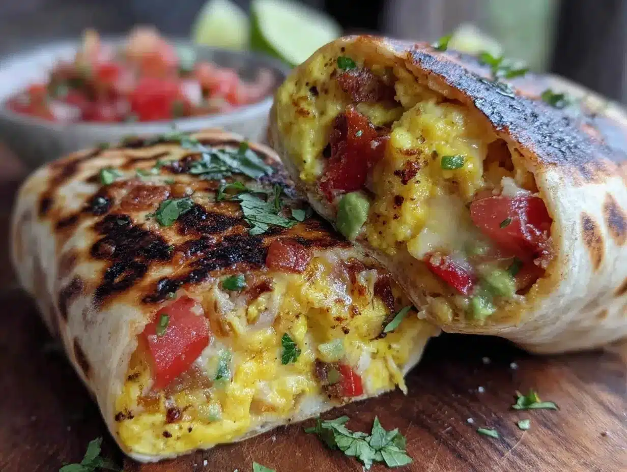 easy loaded breakfast burrito preparation steps