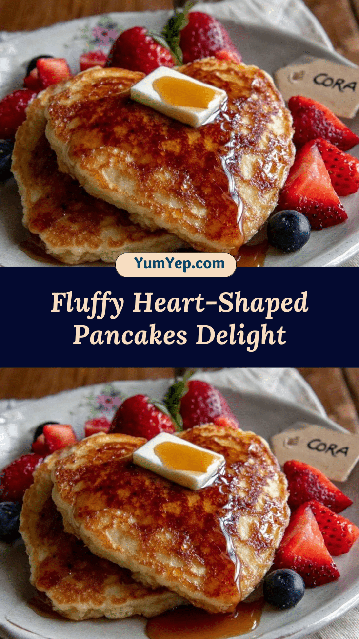 fluffy heart-shaped pancakes recipe
