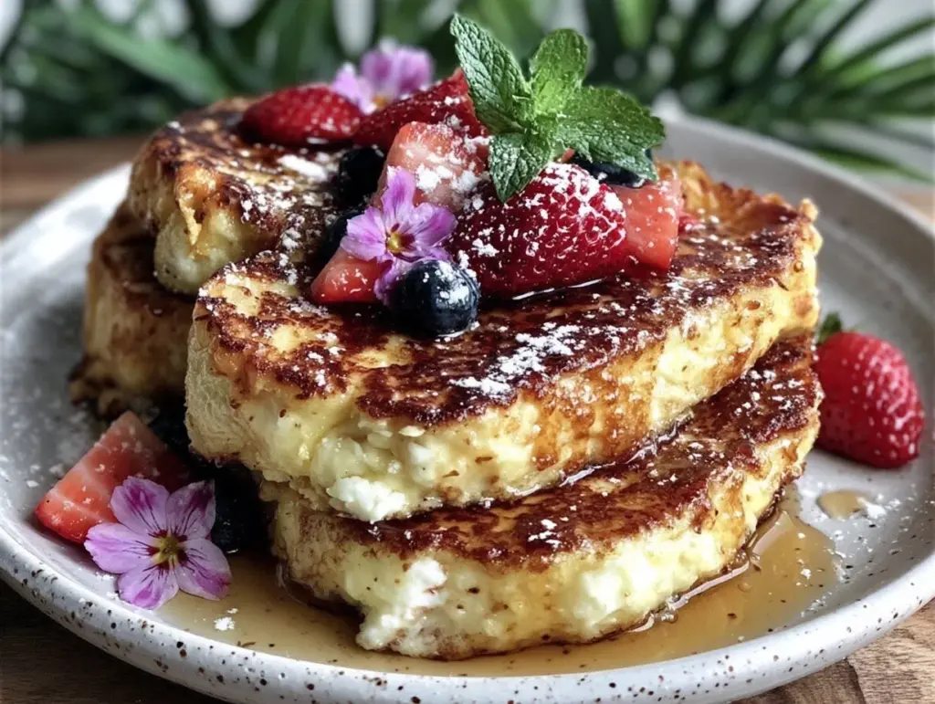 fluffy spring french toast with fresh berries - featured image