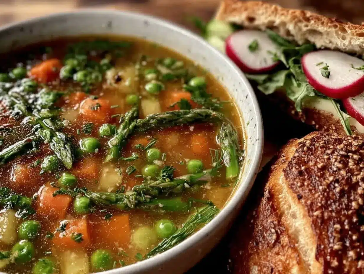 Fresh Spring Soup and Sandwich Combo preparation steps