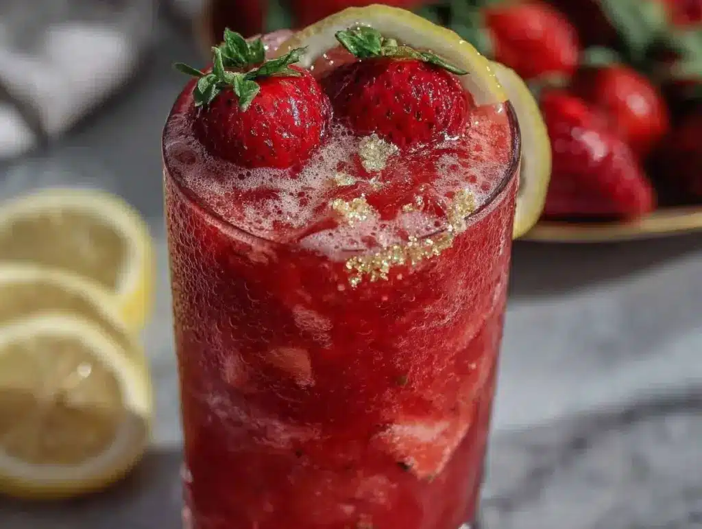 fresh strawberry lemonade recipe - featured image