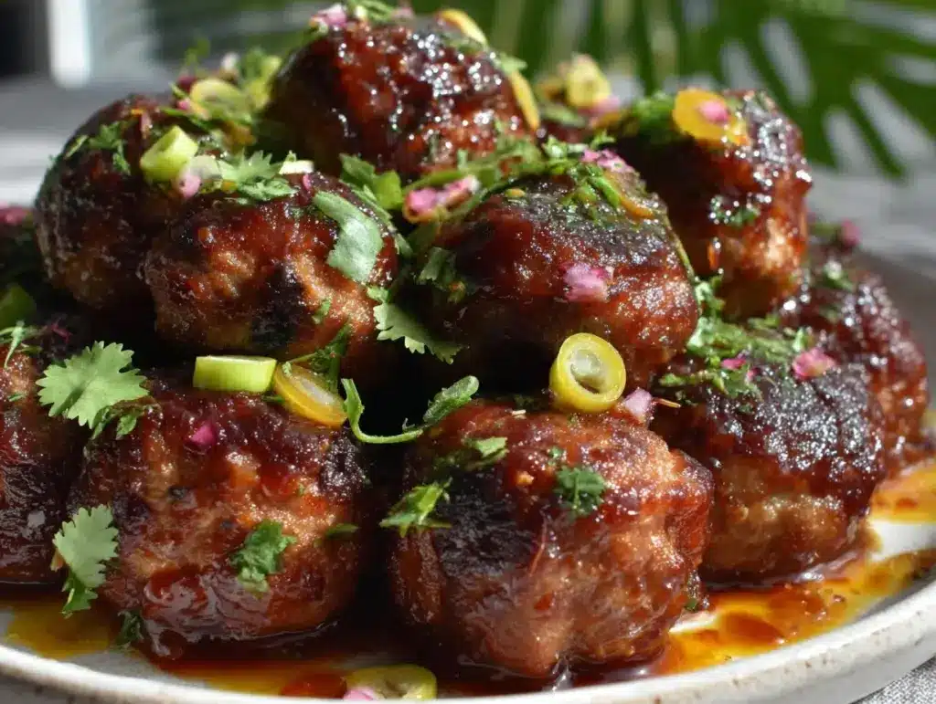 Honey Sriracha Glazed Meatballs - featured image