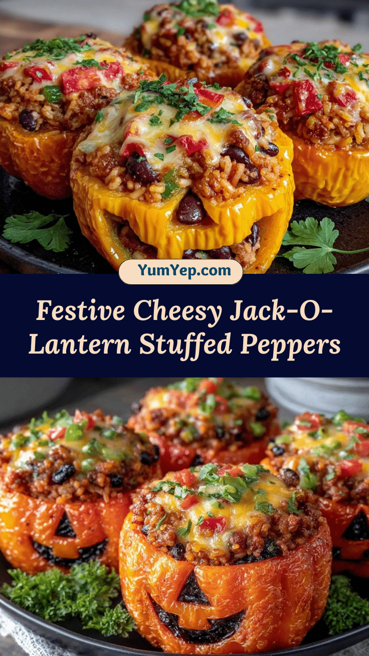 Jack-O-Lantern Stuffed Peppers recipe