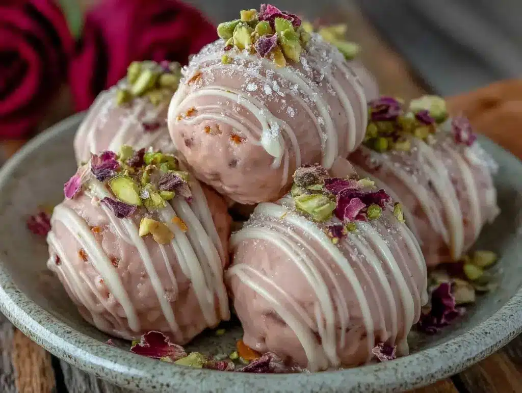 pink chocolate truffles - featured image
