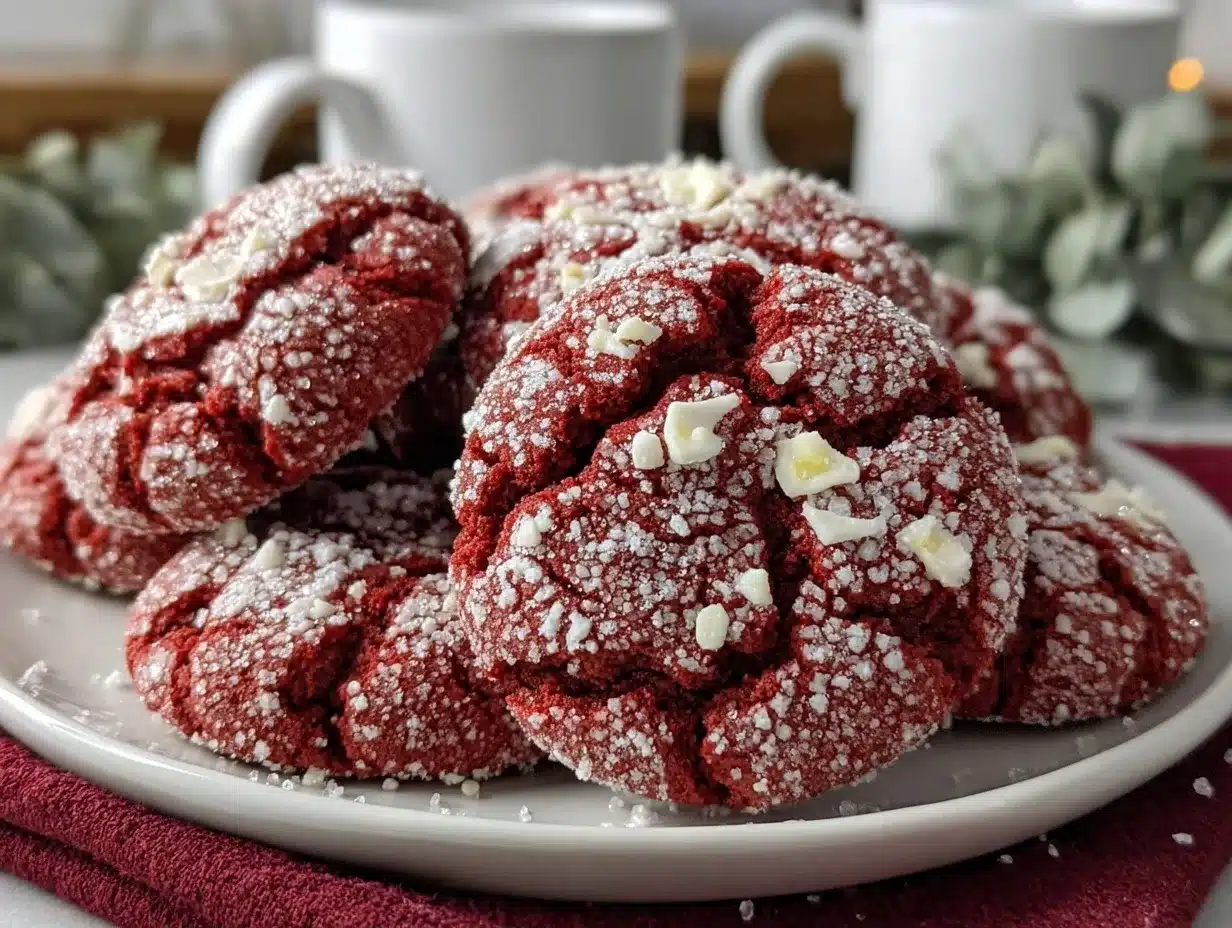 red velvet crinkle cookies preparation steps