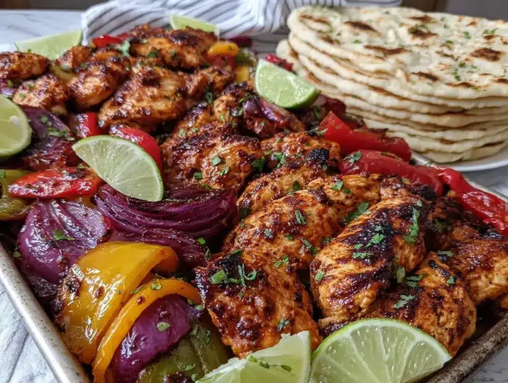 sheet pan chicken fajitas - featured image
