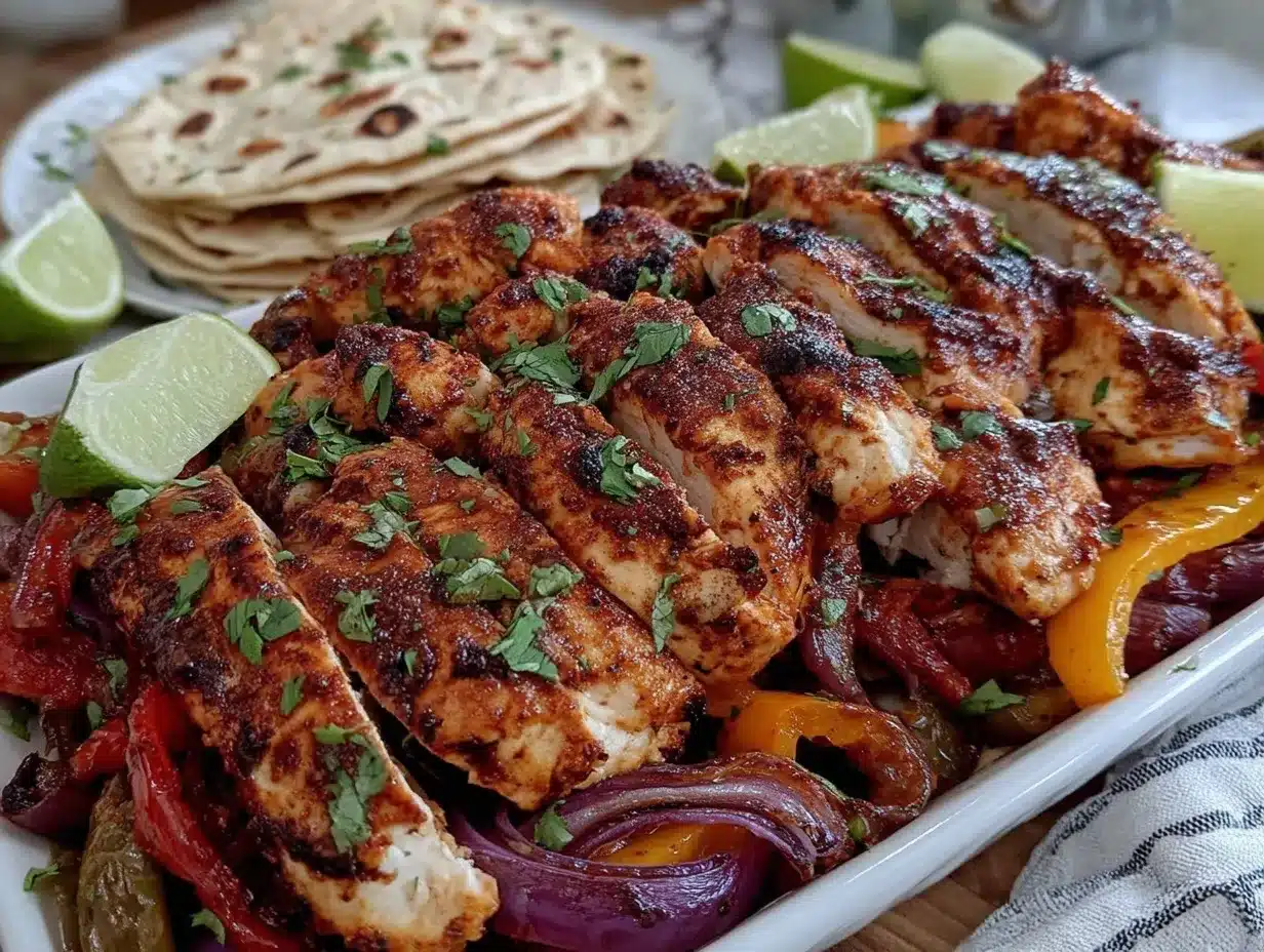 sheet pan chicken fajitas preparation steps