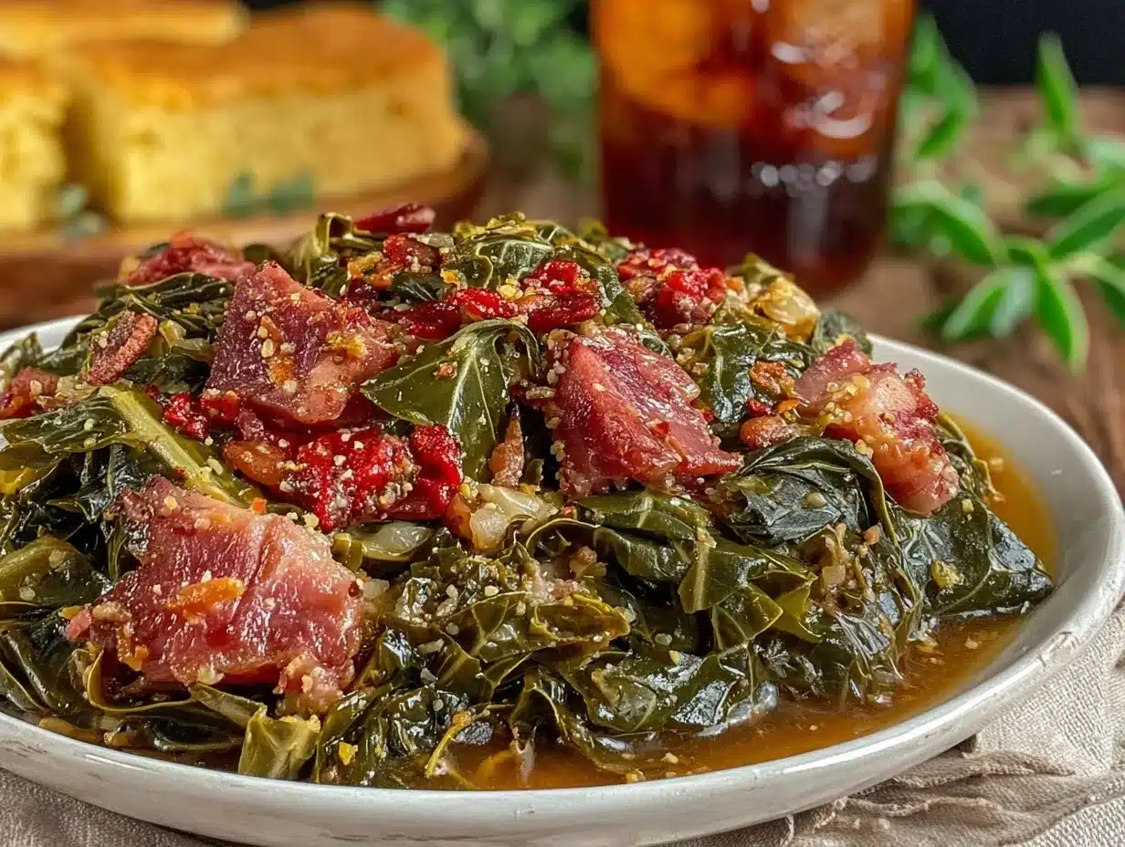 slow cooker collard greens with ham hocks preparation steps