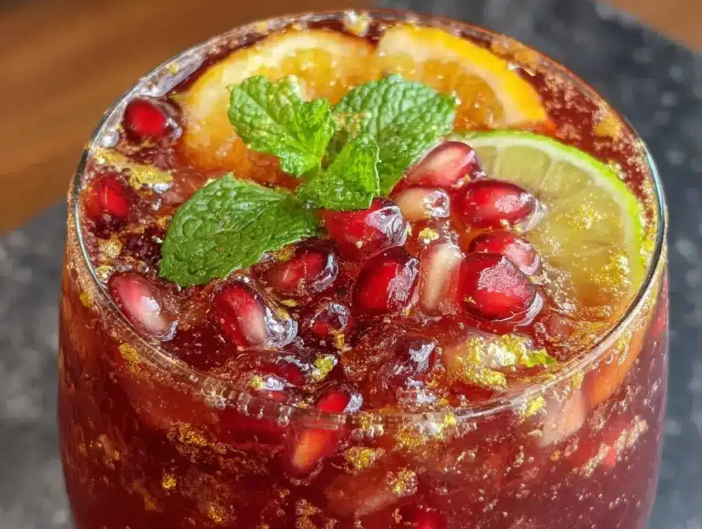sparkling pomegranate punch - featured image