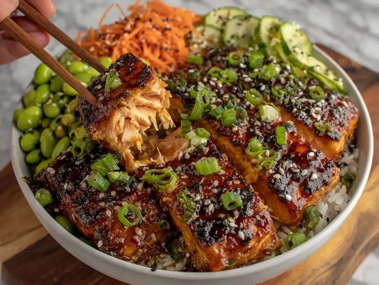 Teriyaki Salmon Rice Bowls preparation steps