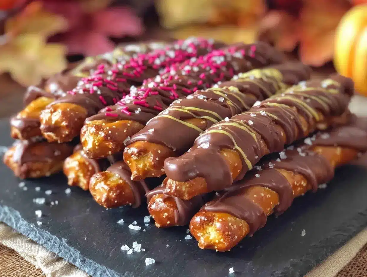 Witch Finger Pretzel Rods preparation steps