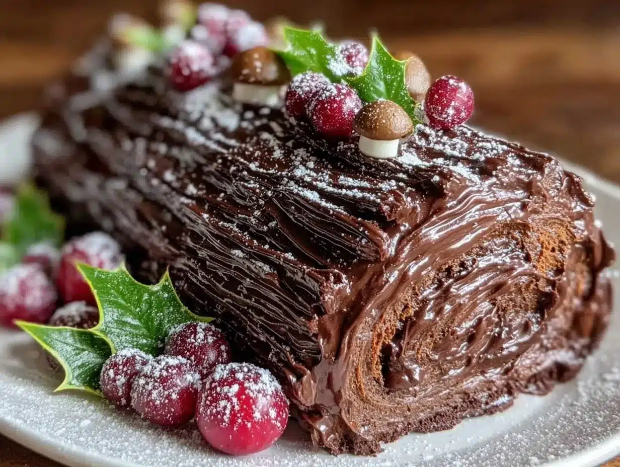 Yule Log Cake preparation steps