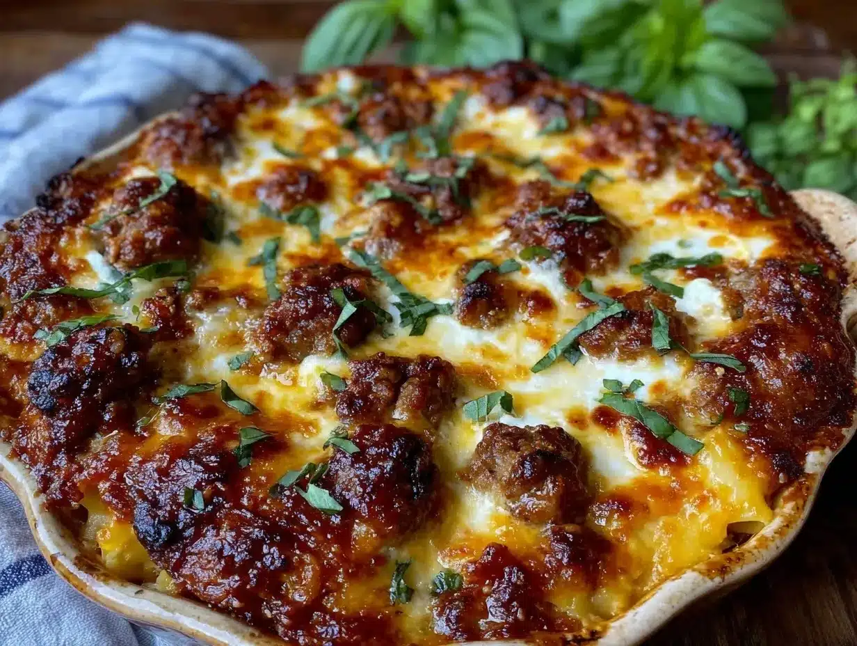 baked ziti with spicy Italian sausage preparation steps