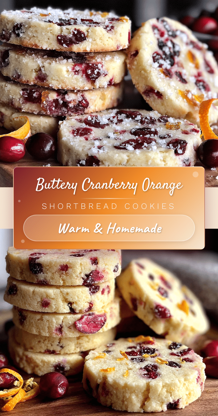 buttery cranberry orange shortbread cookies recipe