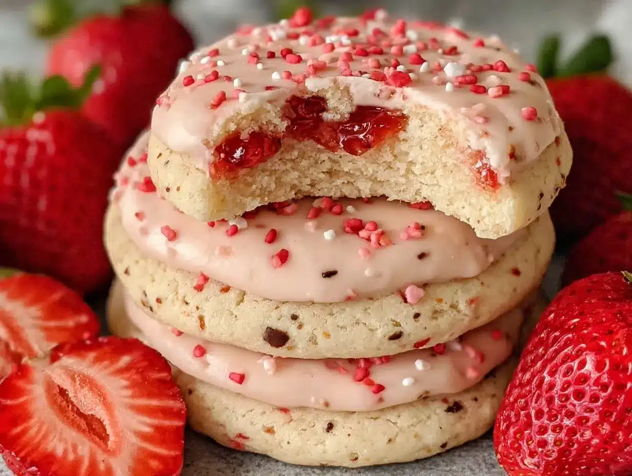 buttery sweet strawberry shortbread cookies preparation steps