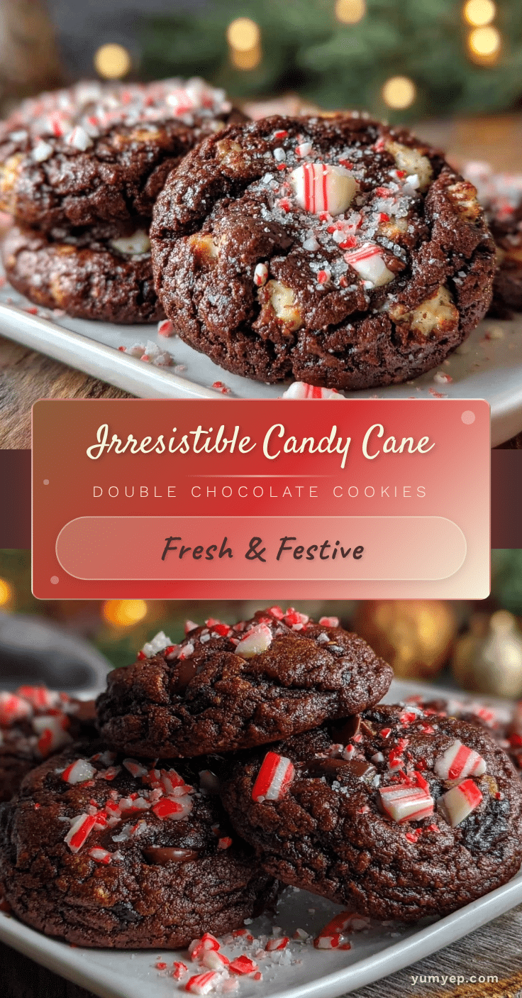 Candy Cane Double Chocolate Cookies recipe