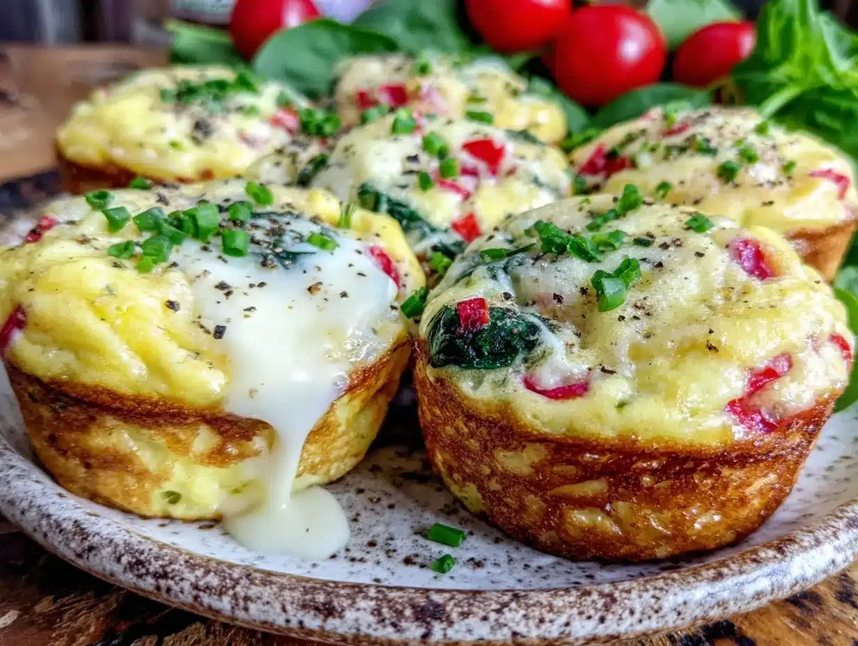 cheesy baked egg muffin cups preparation steps