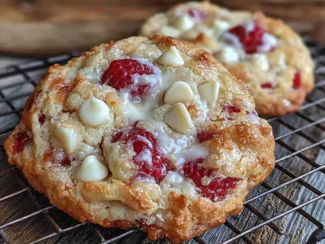 chewy raspberry white chocolate cookies preparation steps