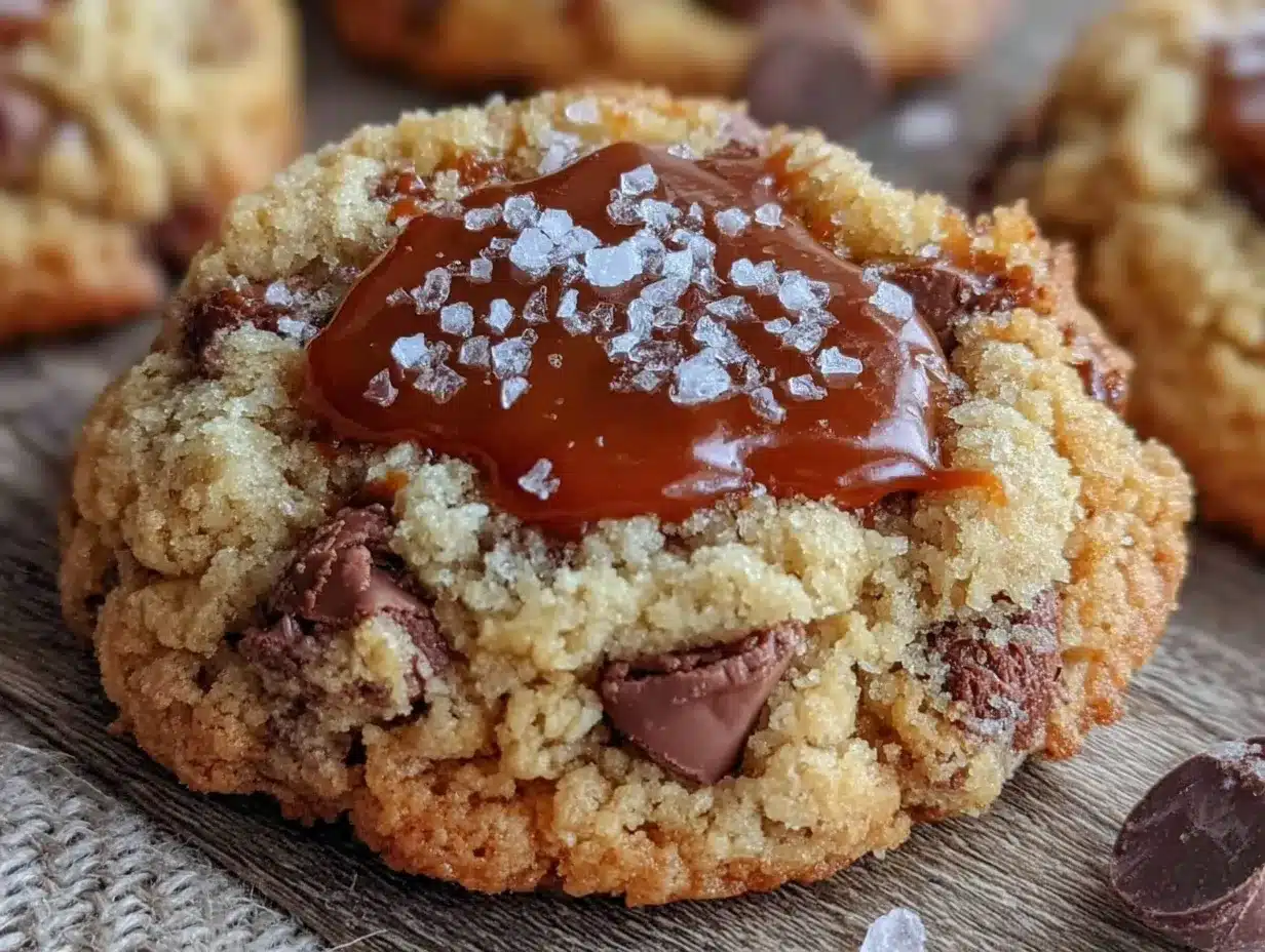 chewy salted caramel cookie recipe preparation steps
