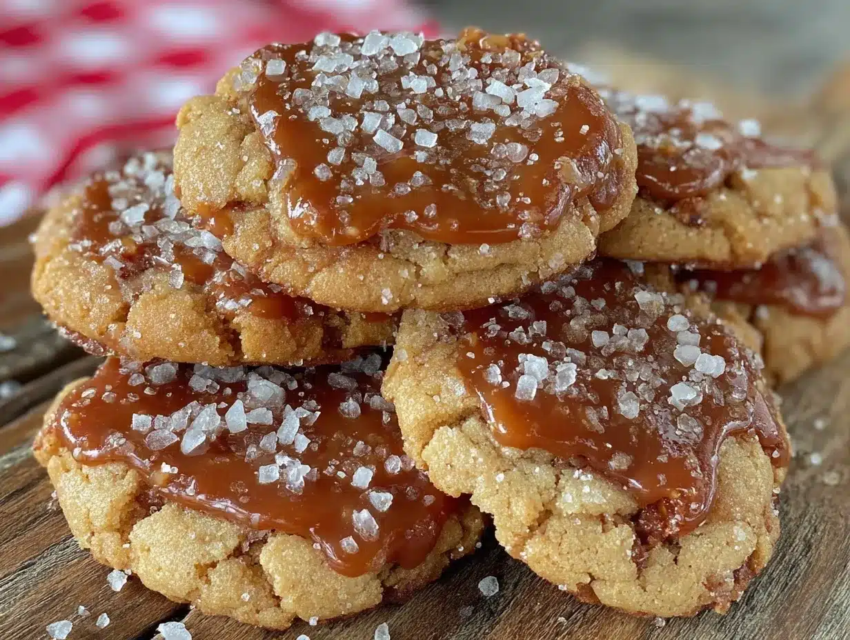 chewy salted caramel cookies preparation steps