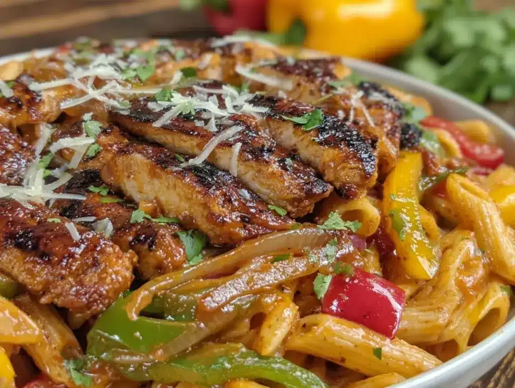 chicken fajita pasta - featured image