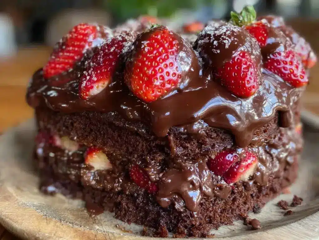 chocolate-covered strawberry cake - featured image