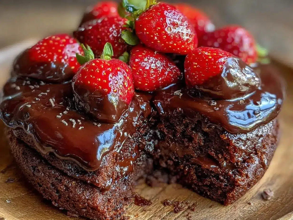 chocolate-covered strawberry cake preparation steps