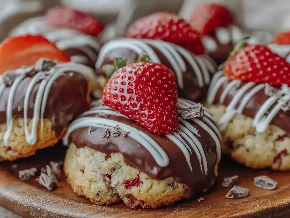 chocolate-dipped strawberry cookies preparation steps