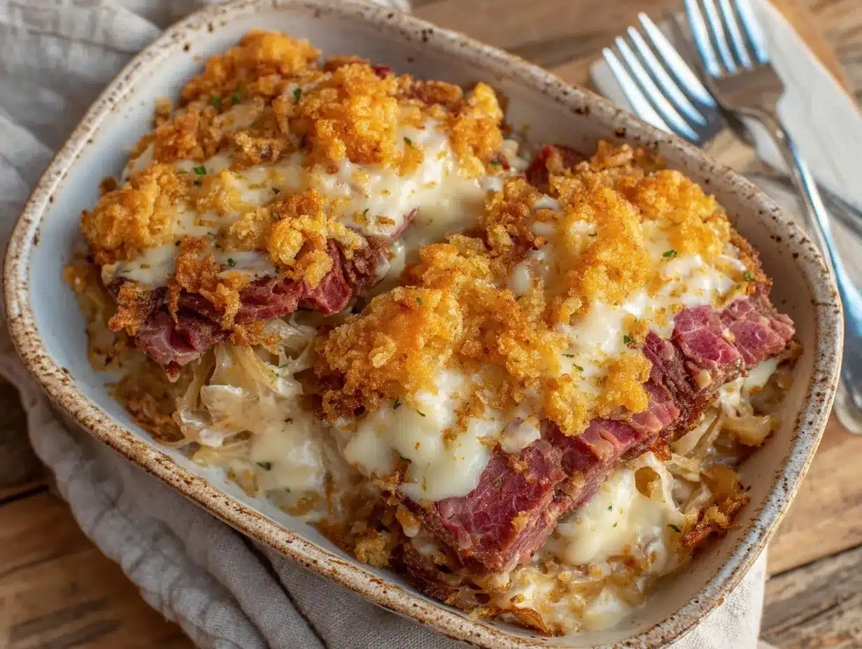Cozy Reuben Sandwich Casserole preparation steps
