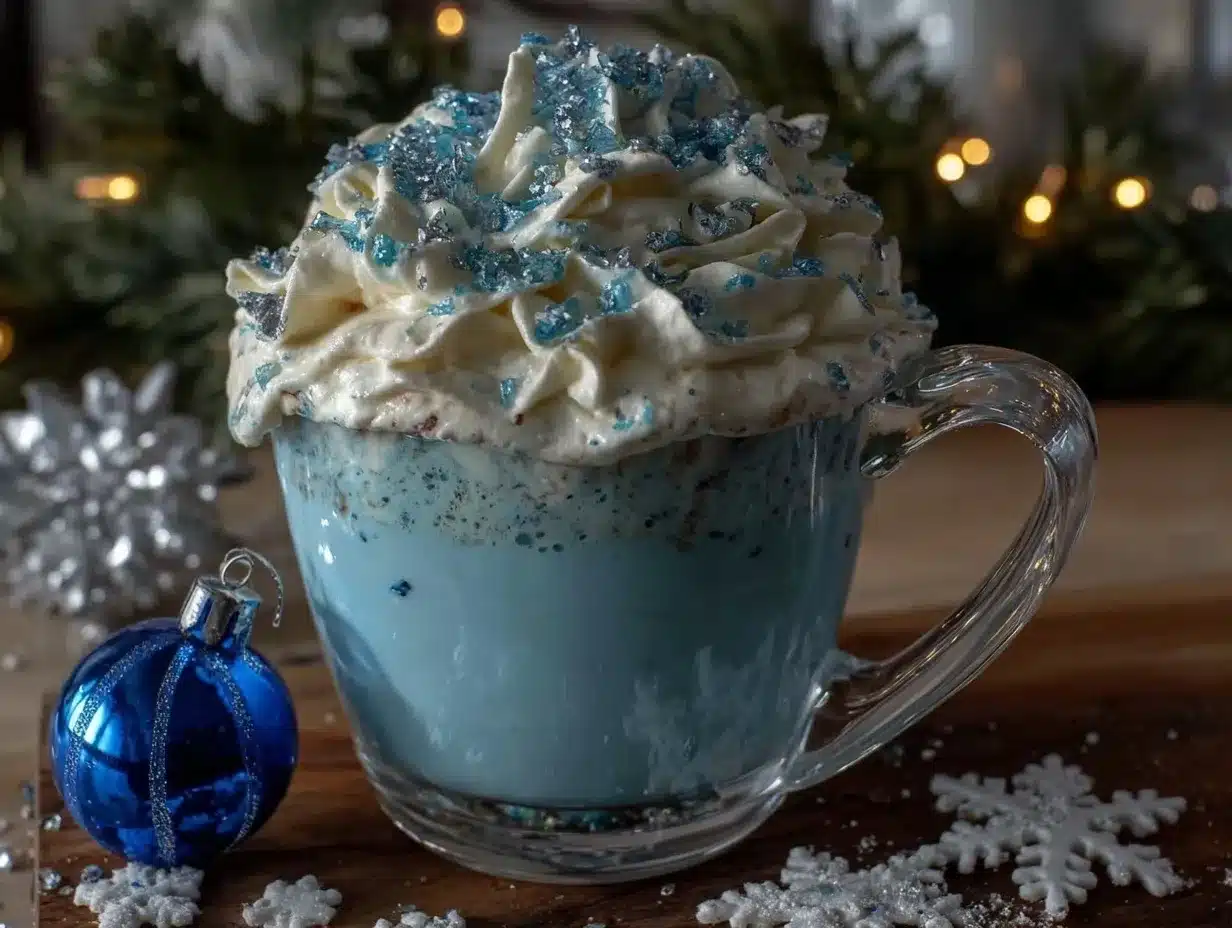 creamy blue christmas cocoa preparation steps