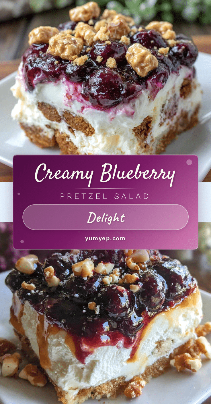 creamy blueberry pretzel salad recipe recipe