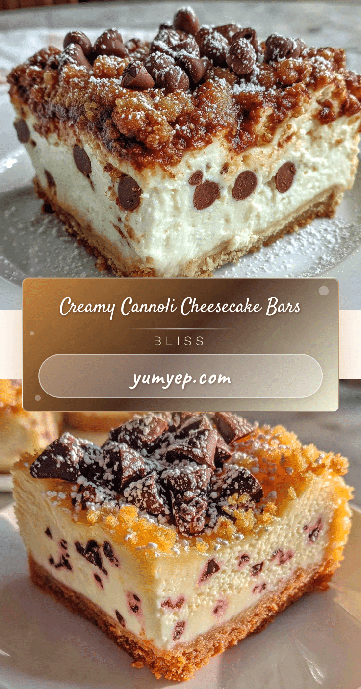 creamy cannoli cheesecake bars recipe